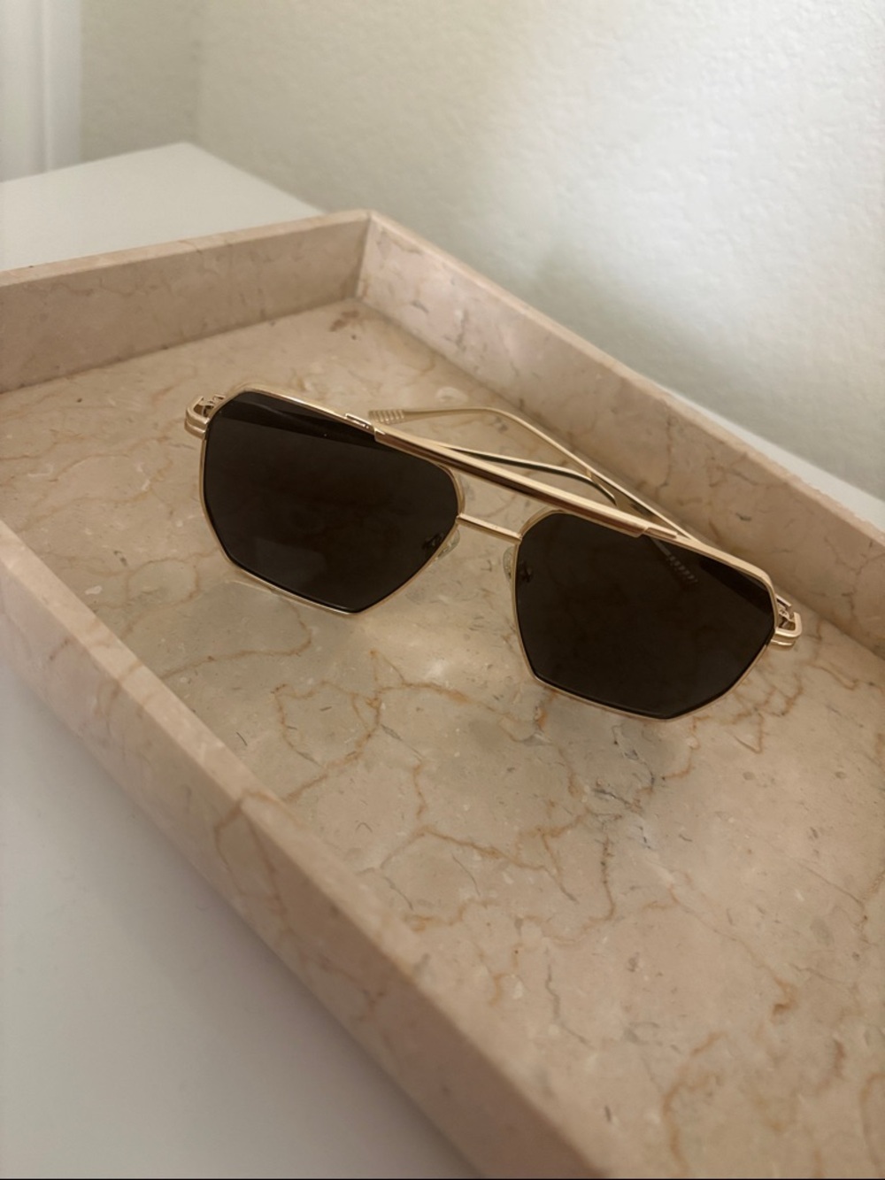 Women’s Gold Frame Brown Lens Sunglasses